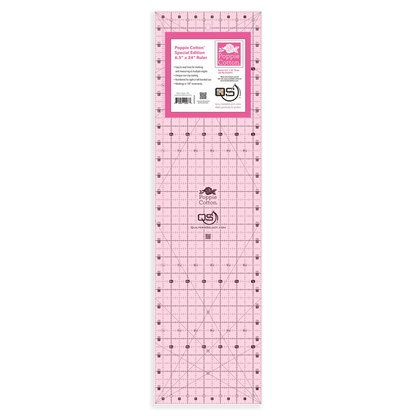 Quilters Select Pink Non-Slip Ruler by Poppie Cotton (4 Sizes)