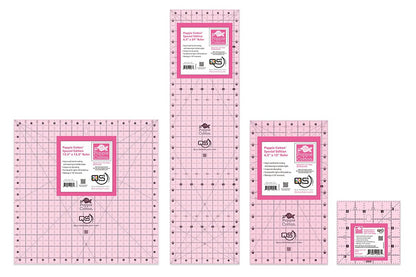 Quilters Select Pink Non-Slip Rulers, Poppie Cotton Edition - 4 Sizes Available