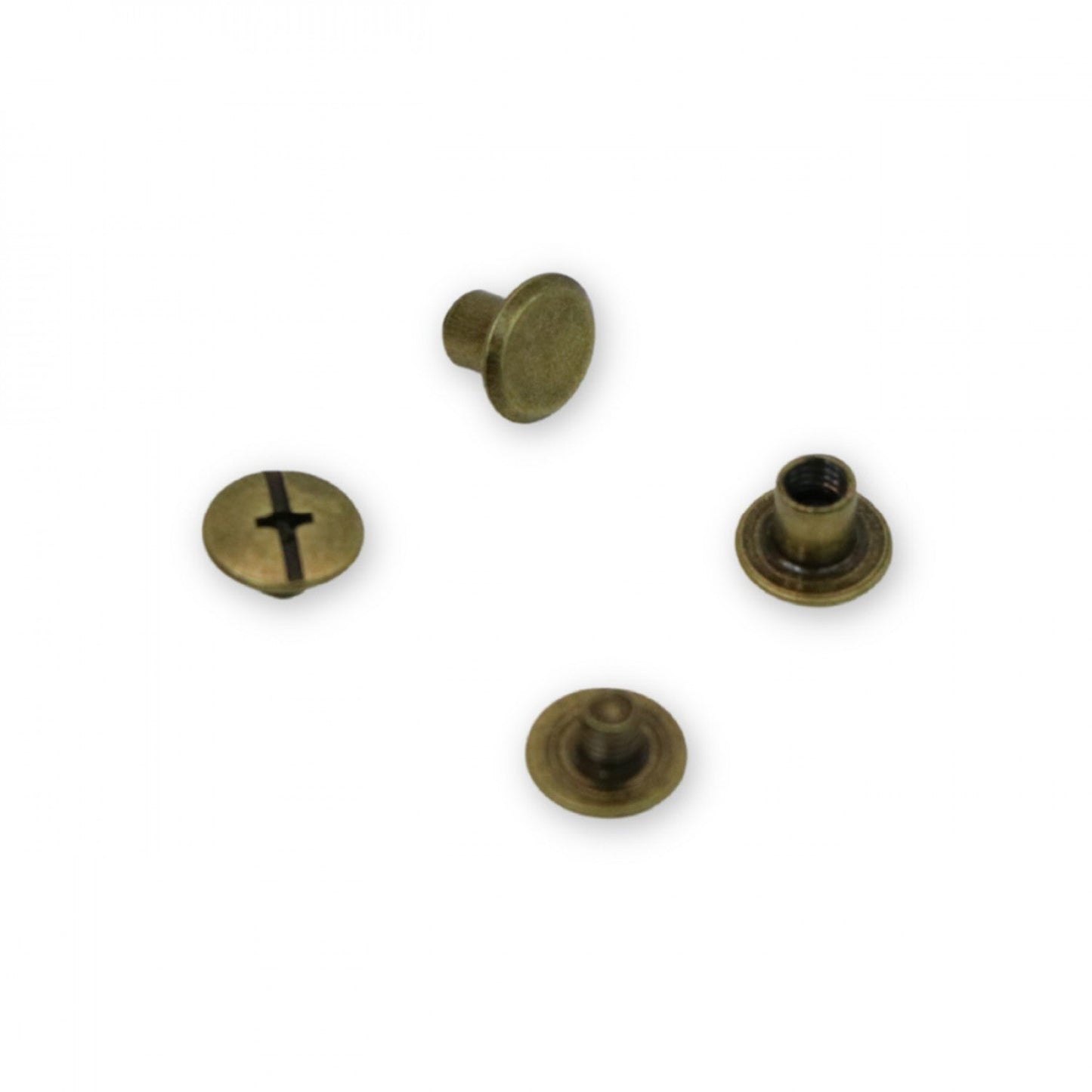 Sallie Tomato 6mm Chicago Screws, Set of 12, antique brass, bag making, bag hardware