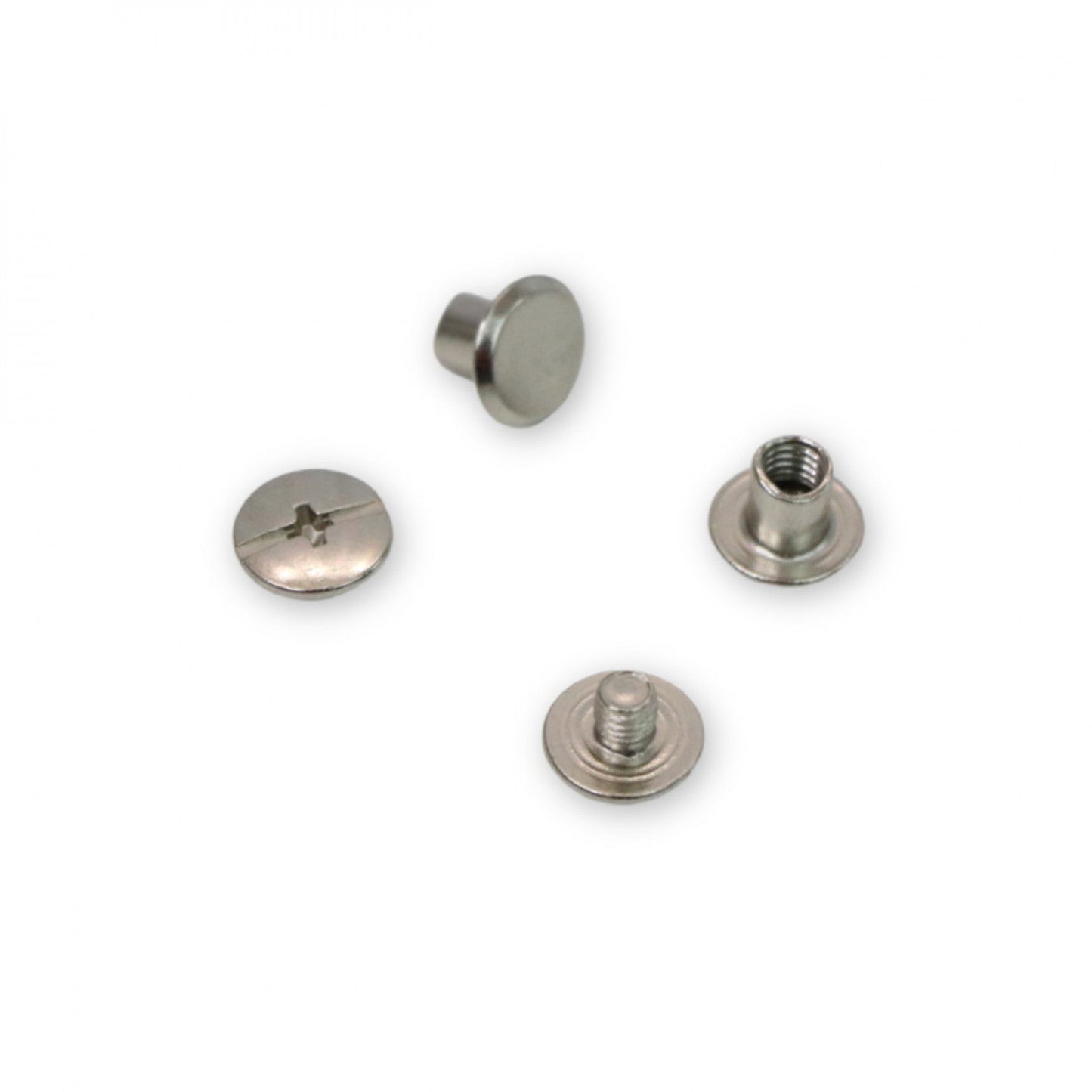 Sallie Tomato 6mm Chicago Screws, Set of 12, nickel, bag making, bag hardware