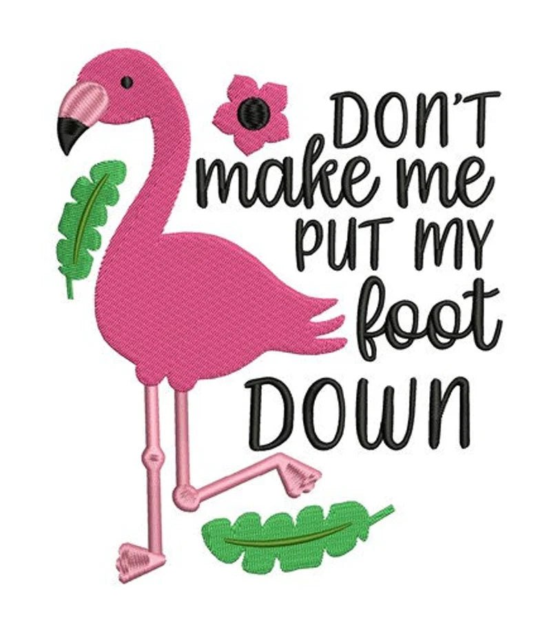 Sassy Flamingos Embroidery Design