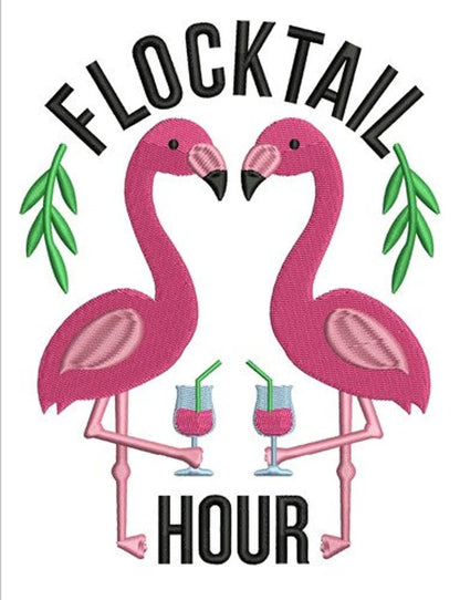 Sassy Flamingos Embroidery Design