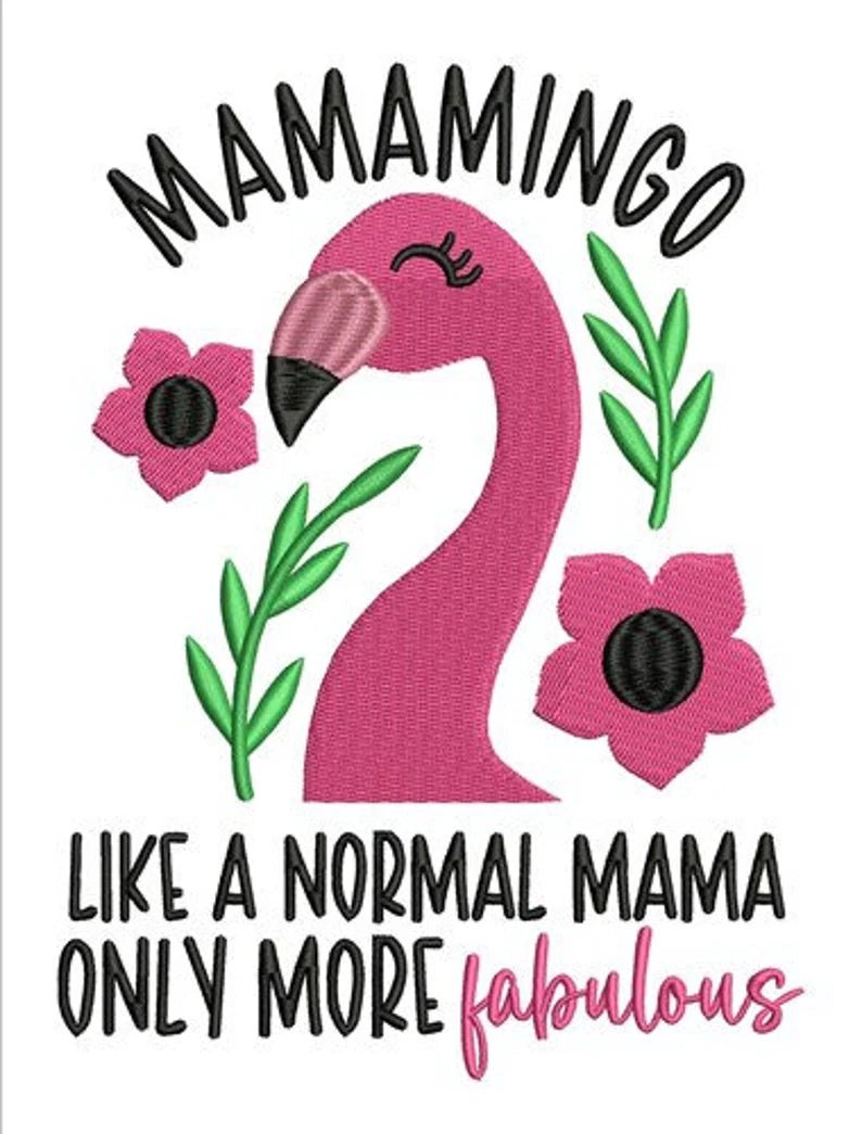 Sassy Flamingos Embroidery Design