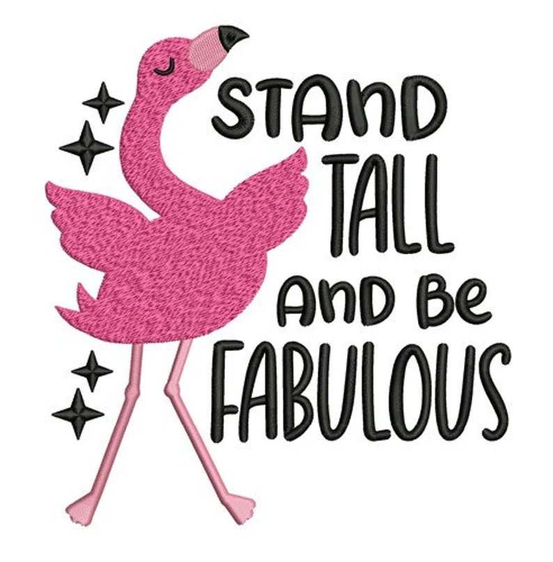 Sassy Flamingos Embroidery Design