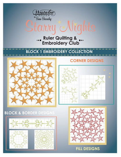 ,,,,,,,,,,,,,,,,,,,,,Sew Steady Starry Nights Ruler Work and Embroidery Club