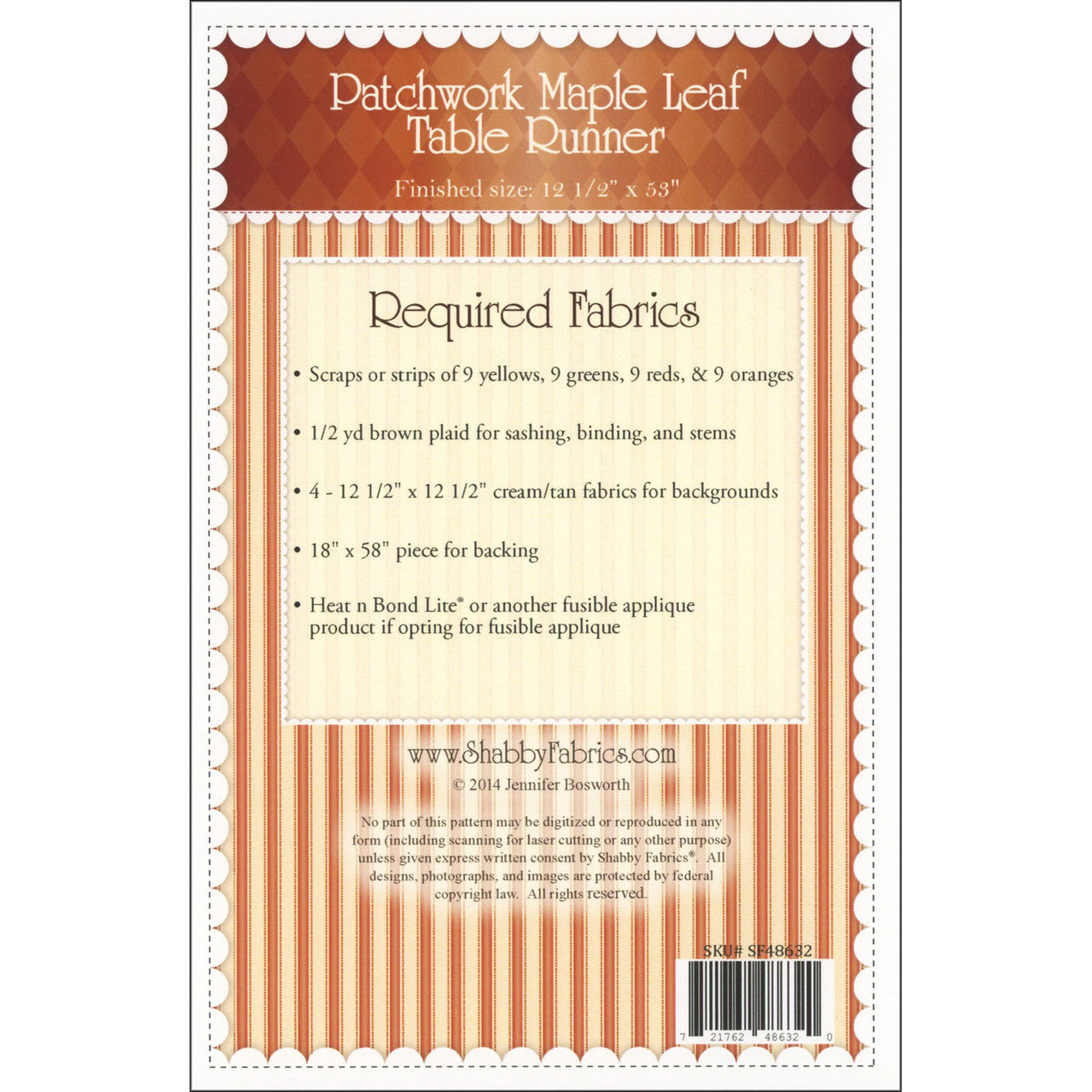 Patchwork Maple Leaf Table Runner Pattern