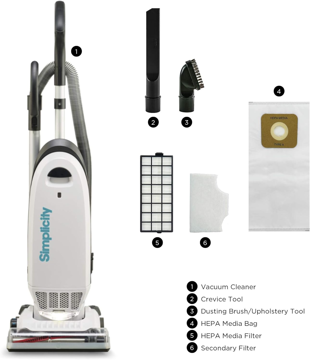 Simplicity S20EZM Allergy Upright Vacuum with HEPA Filtration