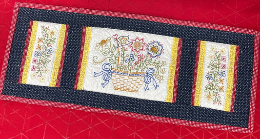 Summertime Basket of Flowers Table Runner Class