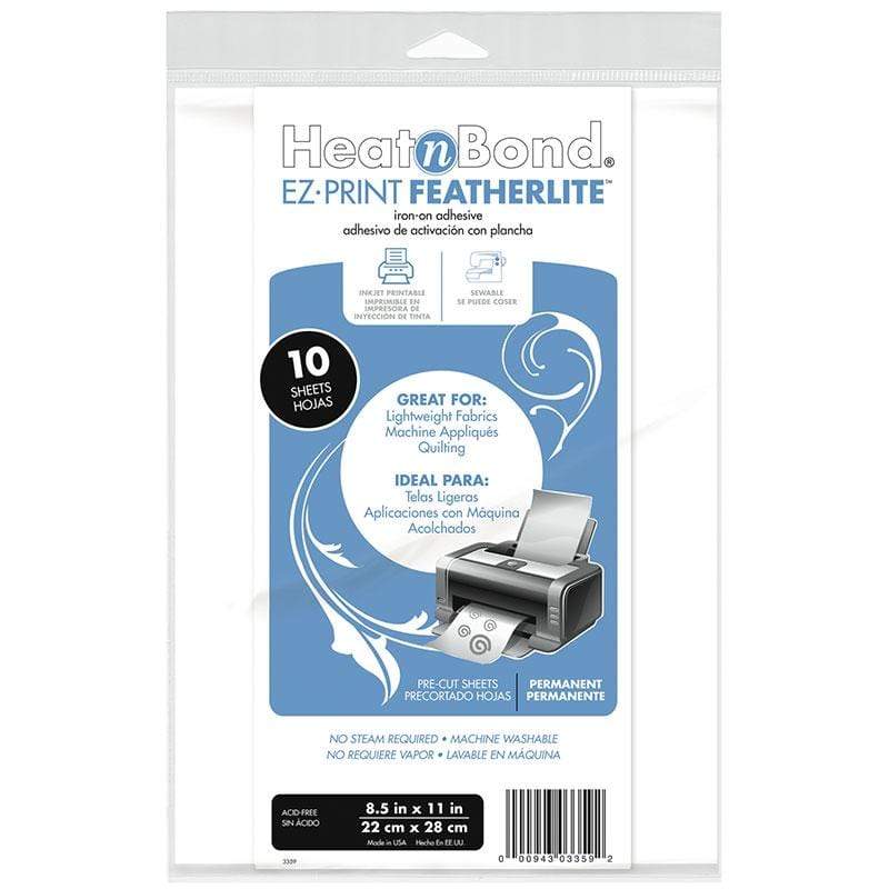 HeatnBond EZ-Print FeatherLite iron-on adhesive sheets, 10 pack