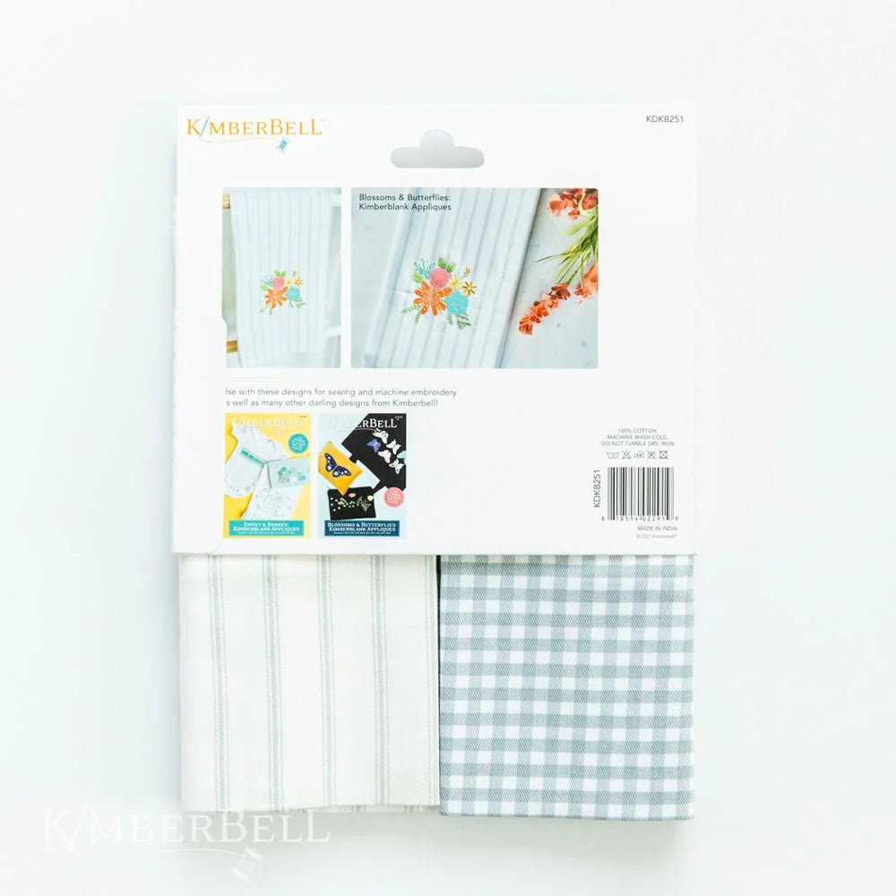 Towel KB Grey Gingham/Stripe 2pk