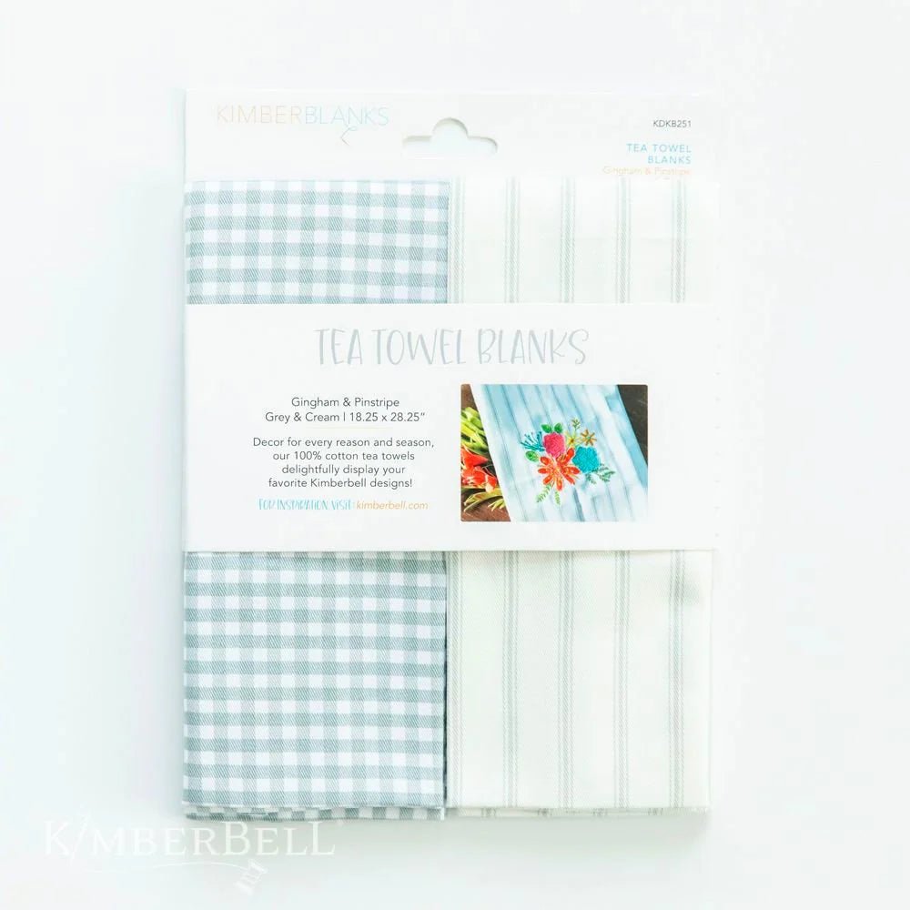 Towel KB Grey Gingham/Stripe 2pk