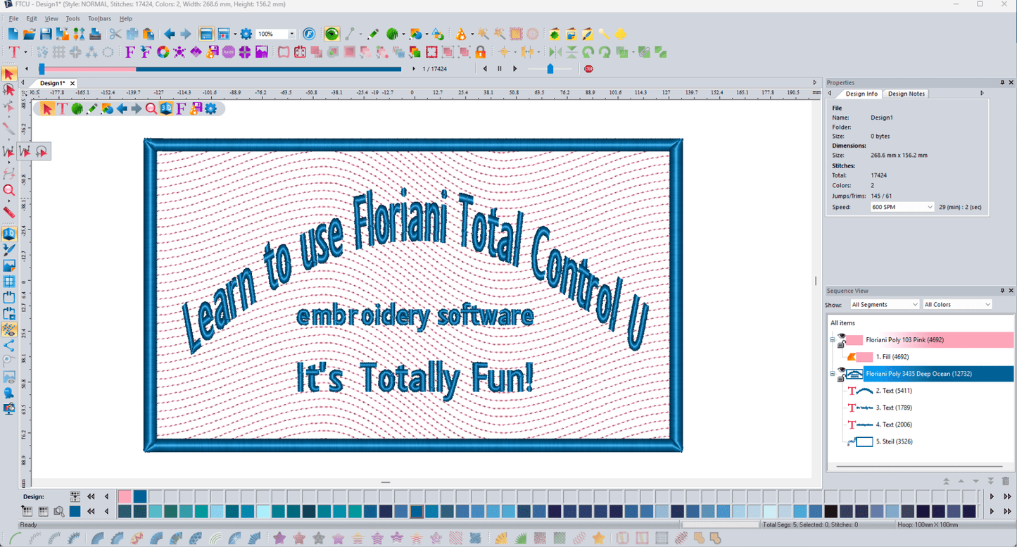 VIRTUAL: Floriani Total Control U Intermediate to Advanced Digitizing Class
