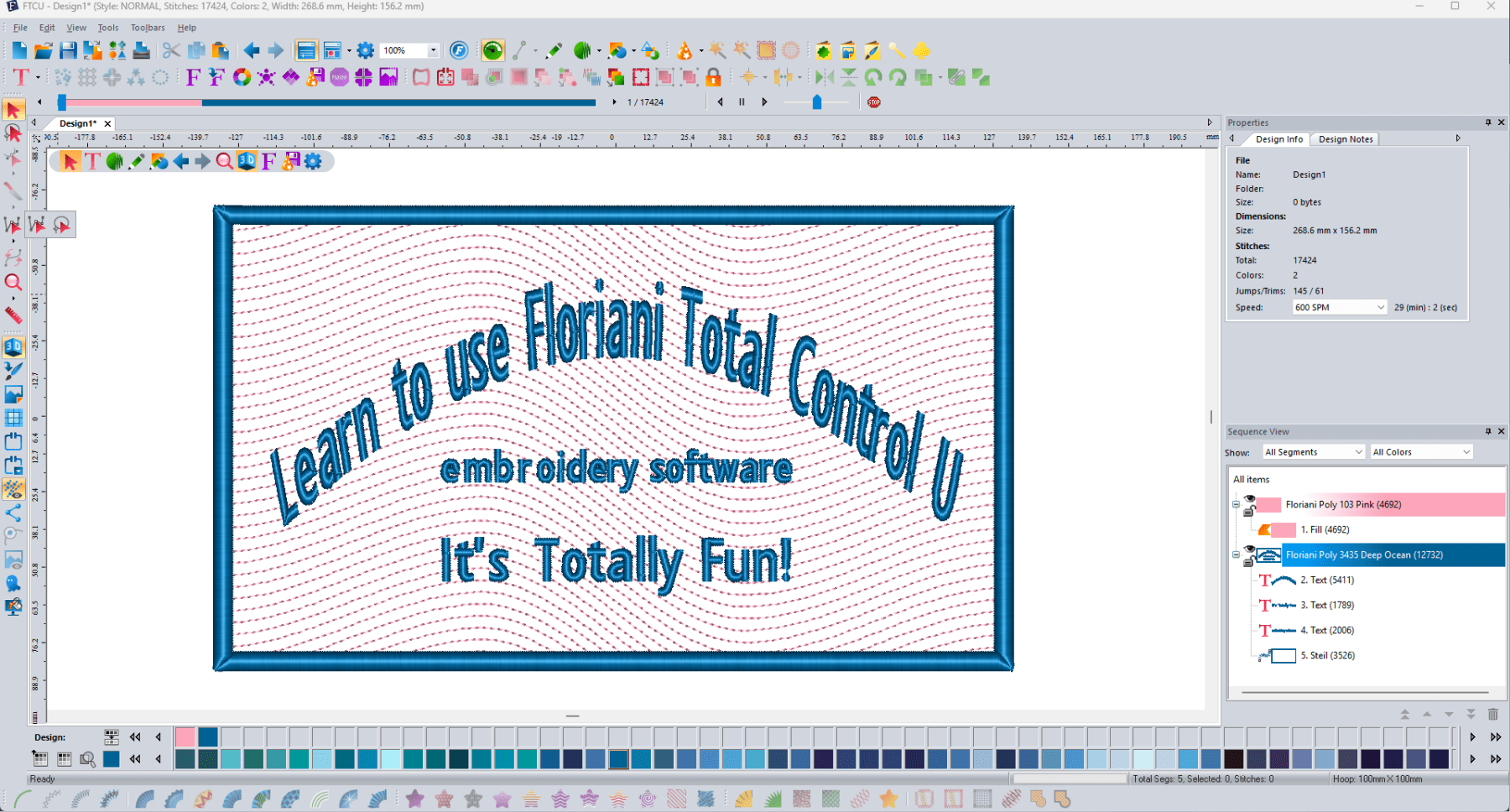VIRTUAL: Floriani Total Control U Intermediate to Advanced Digitizing Class