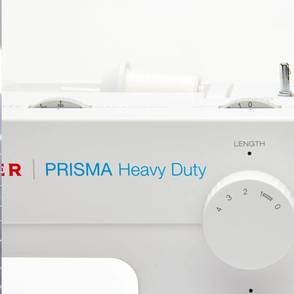 Singer Prisma Heavy Duty stitch length dial and top of the machine
