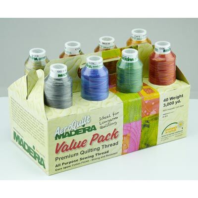 Madeira Value Pack 8 Large Cones of AeroQuilt Variegated Quilting Thread