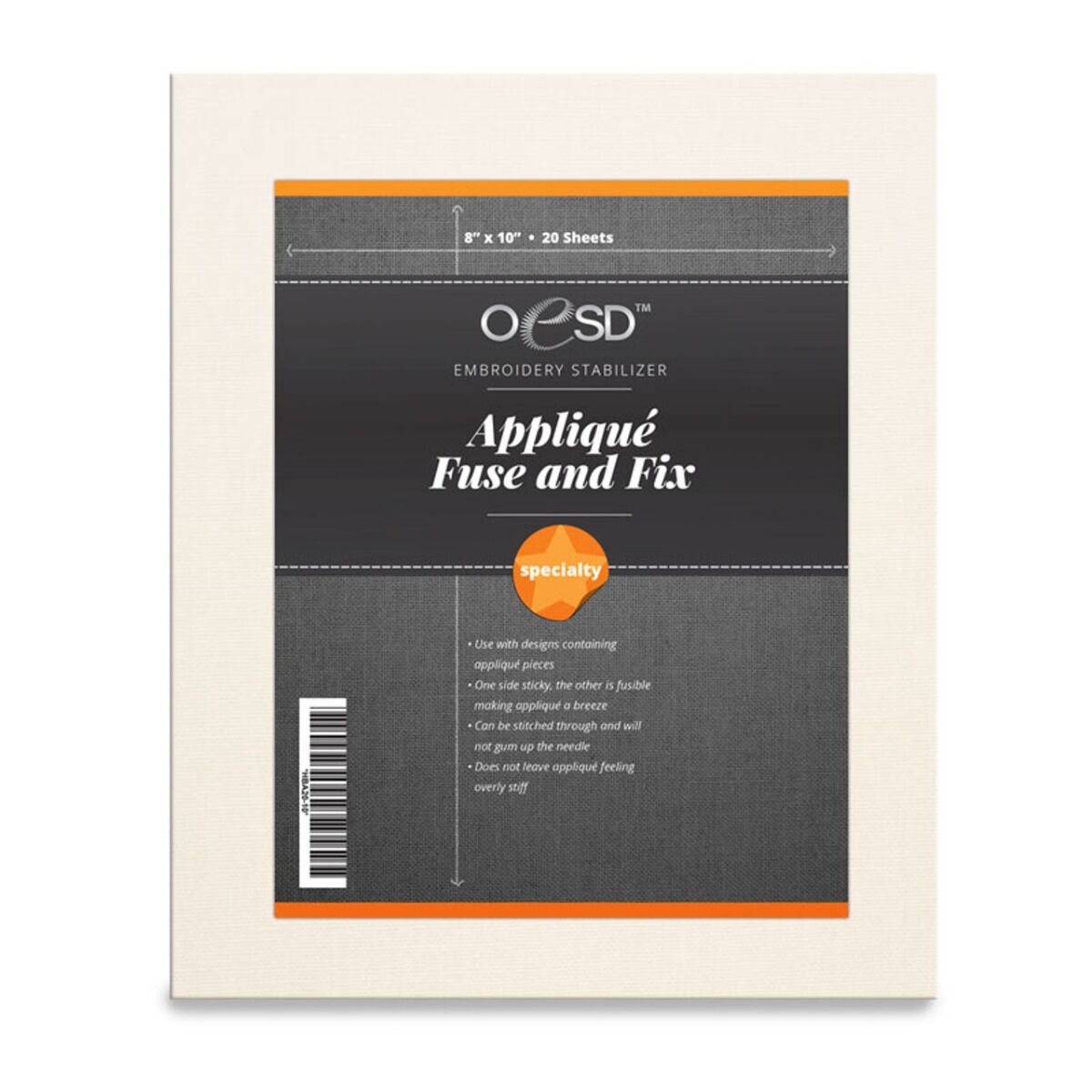 OESD Applique Fuse and Fix Stabilizer Sheets - 20 Pack
