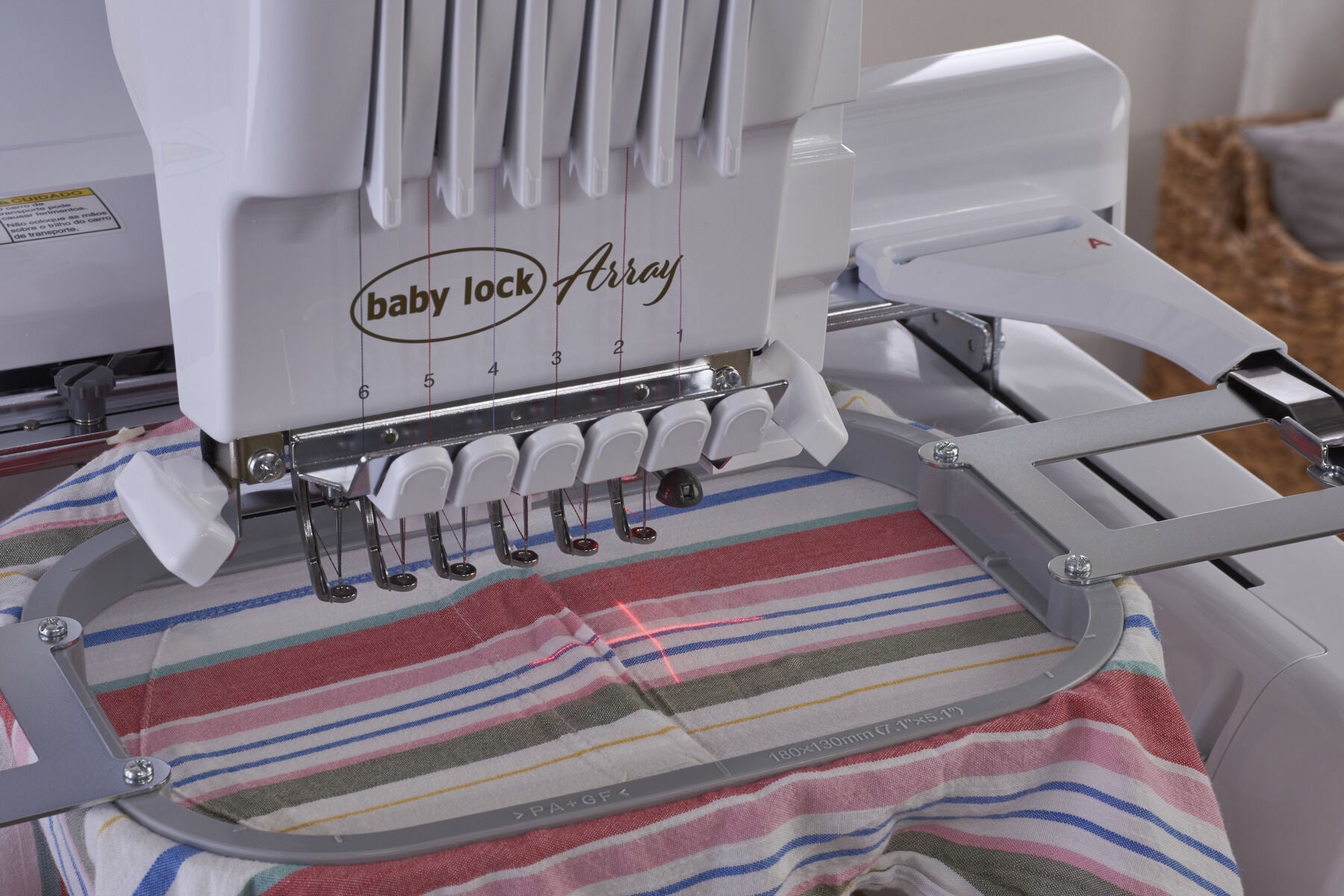 Baby Lock Array 6 Needle Embroidery Machine - with FREE Gifts (BA-LOK60D + R-THREADRACK + F100TS + 32124USB)