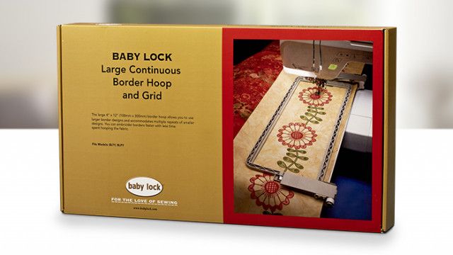 Baby Lock Large Continuous Embroidery Hoop and Grid (4" X 12")