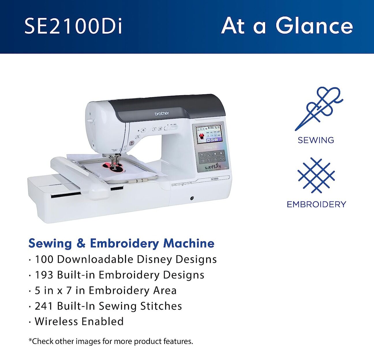 Brother SE2100DI Disney 100th Anniversary Sewing & Embroidery,,,,,,,