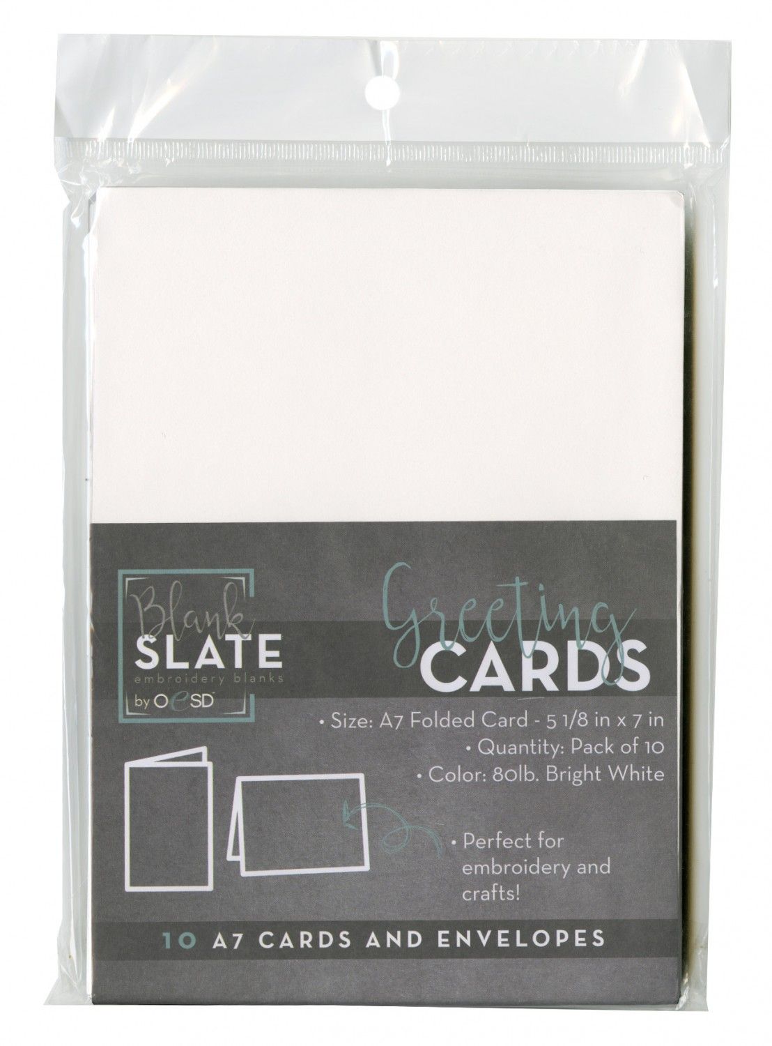 Blank Greeting Cards & Envelopes - Size A7 - 10pk
