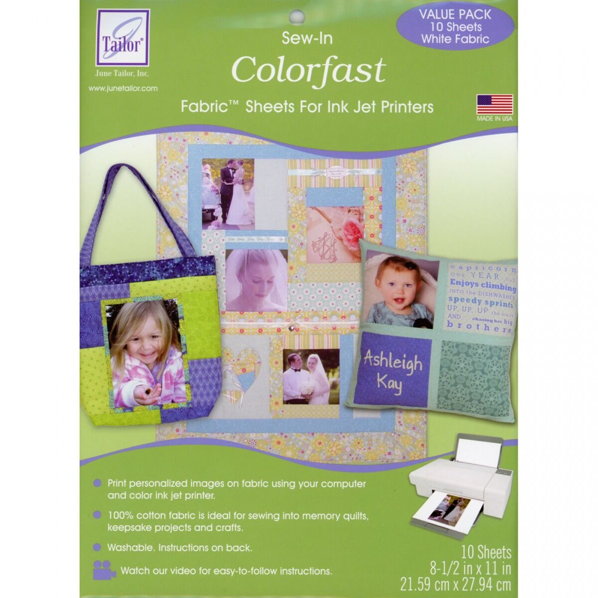 Colorfast Fabric Sheets for Ink Jet Printers