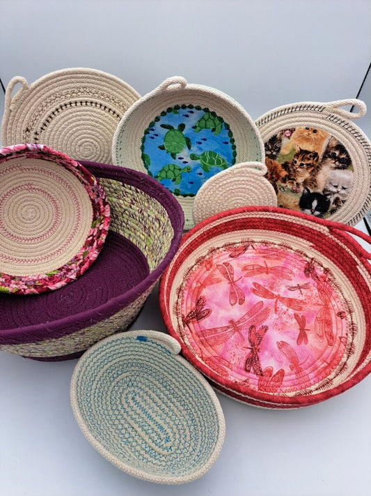 Rope Pottery Class: From Plain Coasters to Fabric Wrapped Bowls
