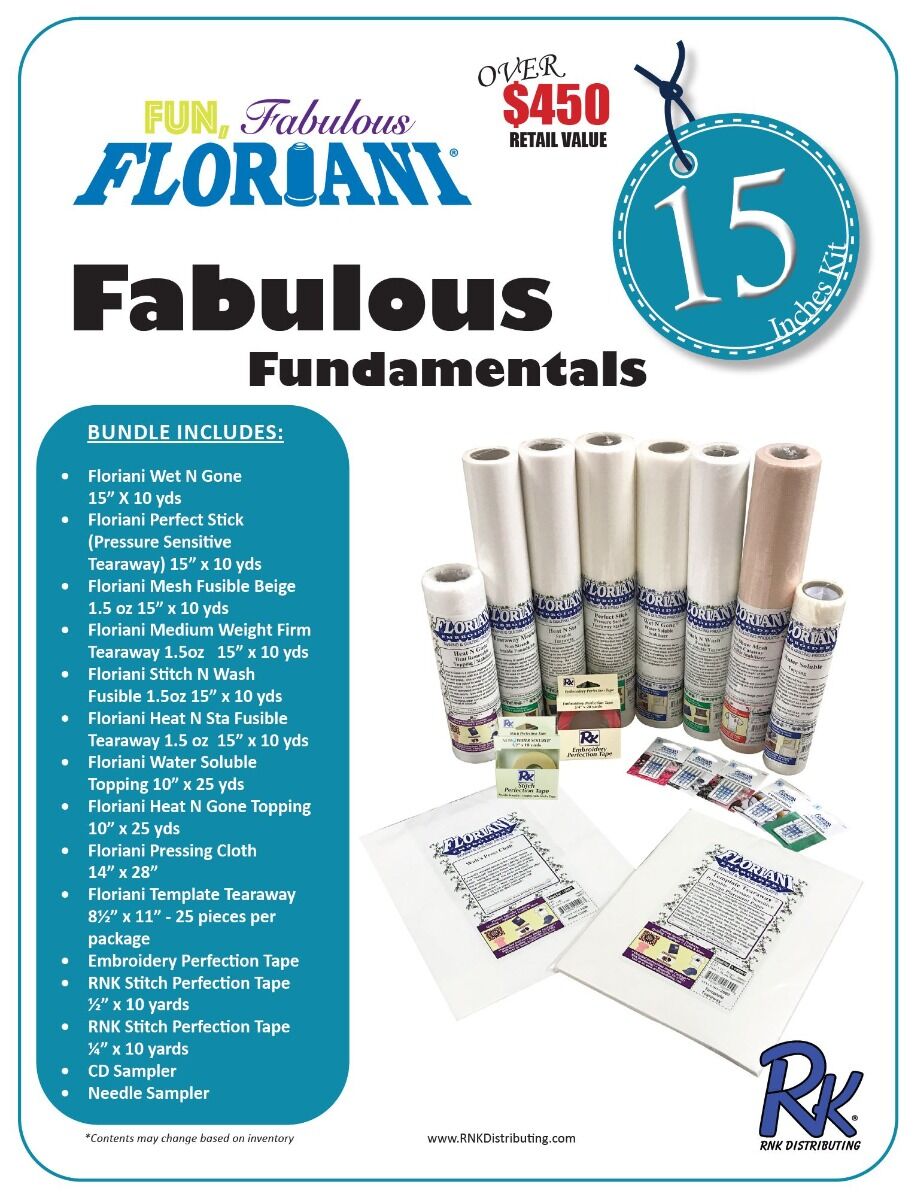 ,,Floriani Stabilizer - Fabulous Fundamentals 15" Kit,Floriani Stabilizer - Fabulous Fundamentals 15" Kit