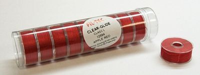 Fil-Tec Clear-Glide Class L Bobbins 10 Pack Tube Apple Red
