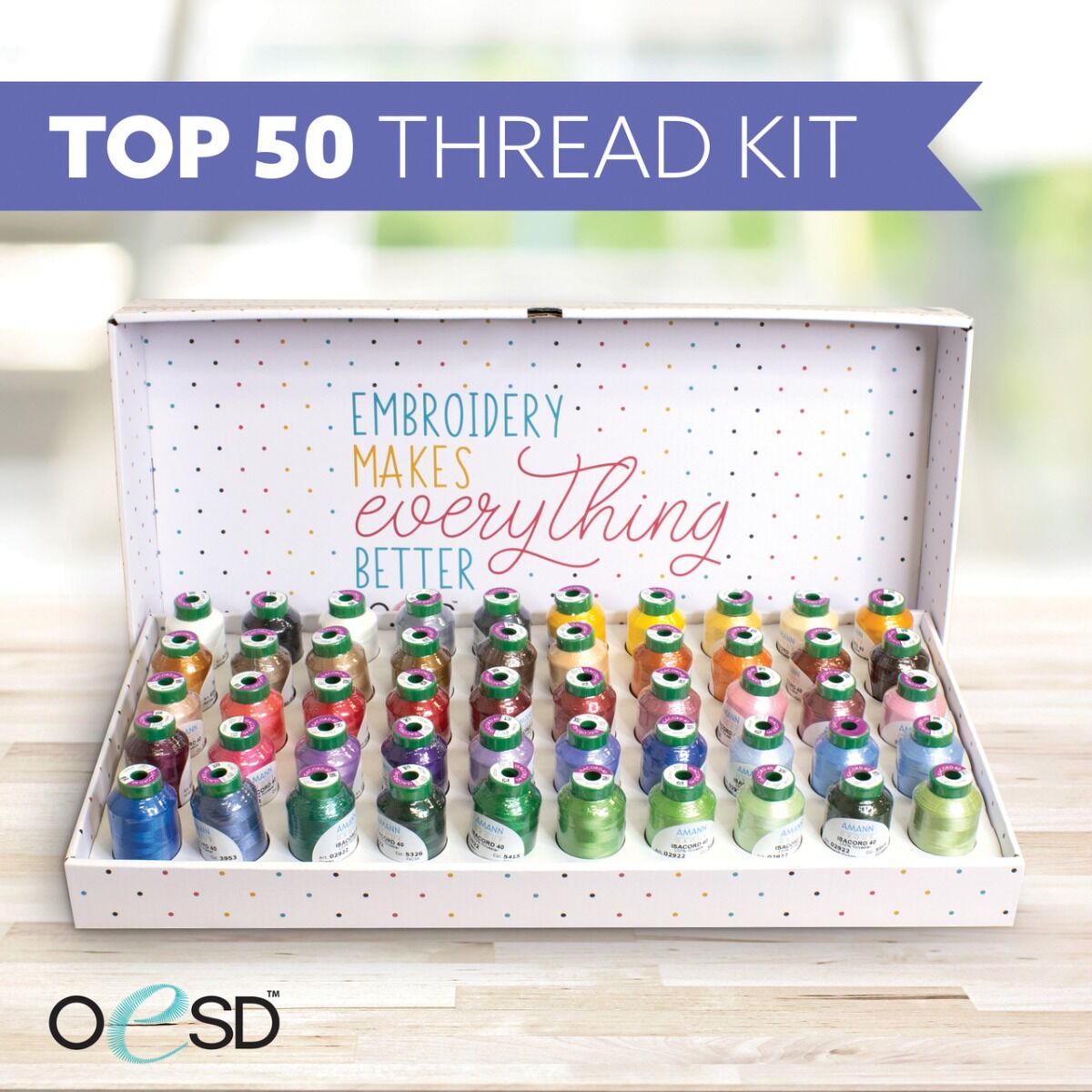 Isacord Top 50 Embroidery Thread Kit