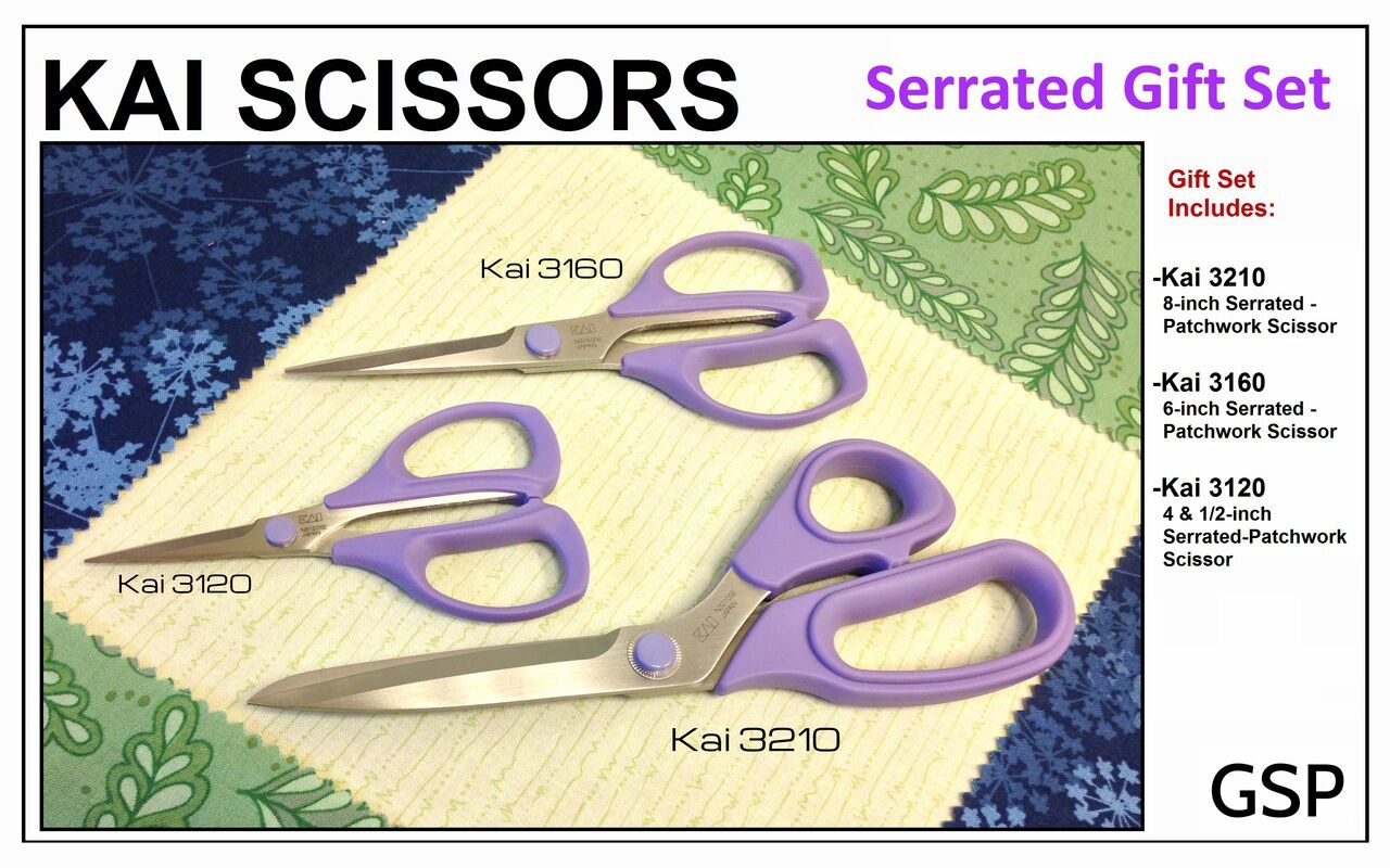 Kai Serrated Patchwork Scissors 3-Piece Gift Set GSP