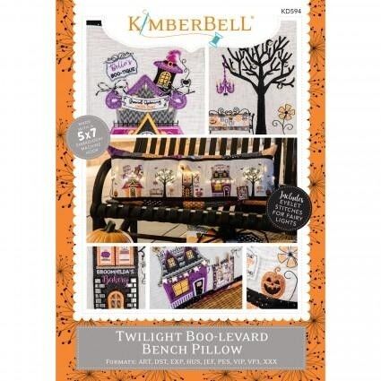 Kimberbell Twilight Boo-Levard (Hoop size 5x7 or larger) Bench Pillow, Machine Embroidery Pattern CD