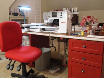 ,,Bernina Red Sewing Chair,Bernina Red Sewing Chair