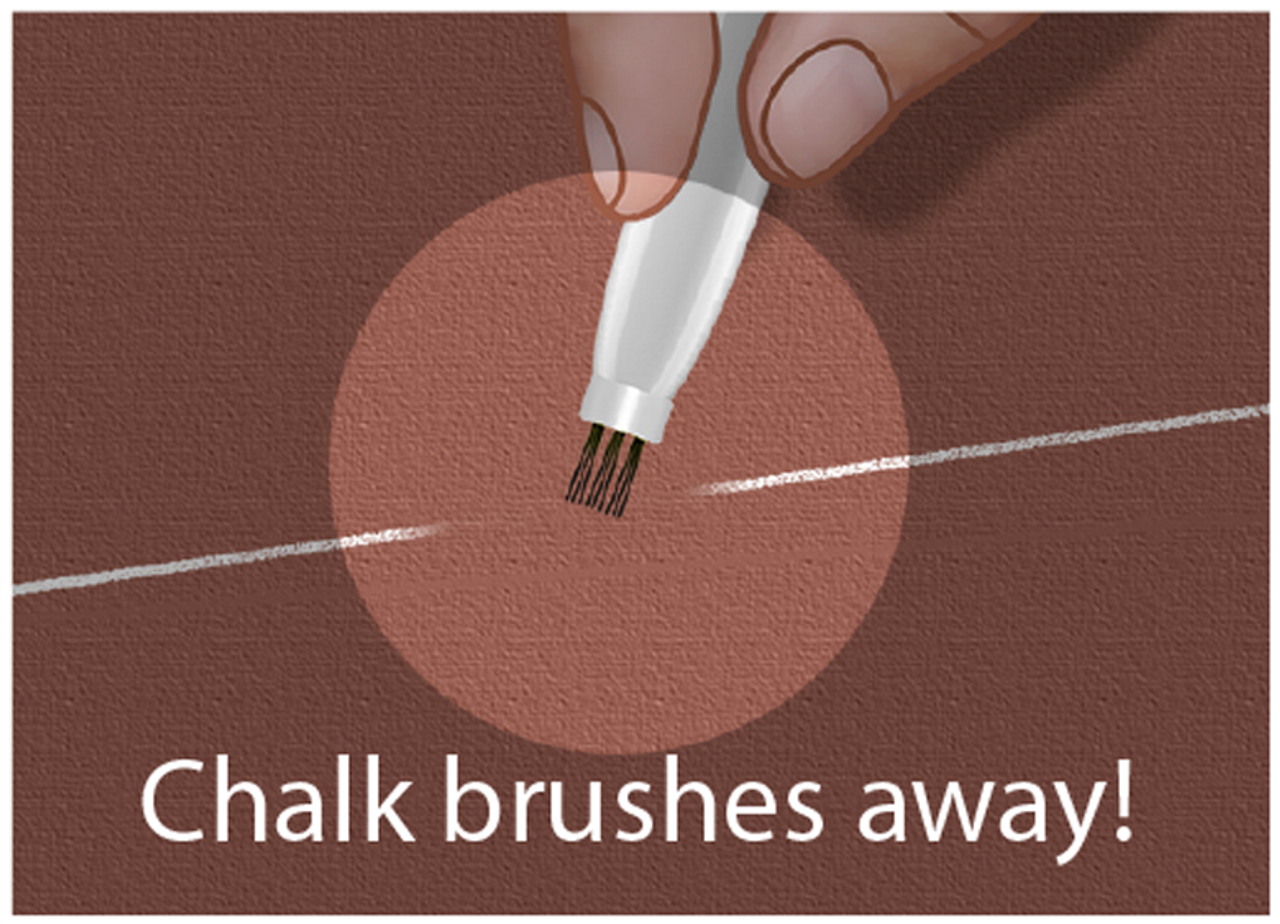 Magic Chalk Liner with Brush Eraser - White