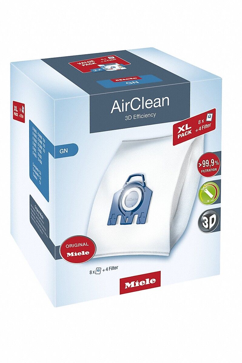 Miele XL Pack - 8X Airclean 3D GN Vacuum Bags