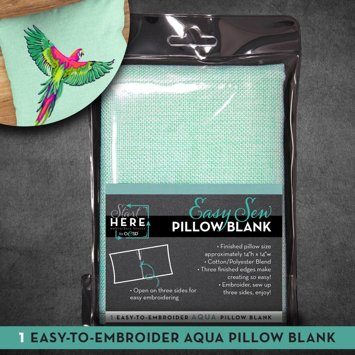 OESD Easy Sew Pillow Blank Aqua,OESD Easy Sew Pillow Blank Aqua