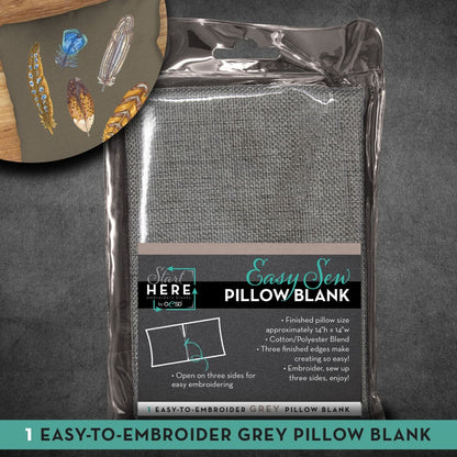 OESD Easy Sew Pillow Blank Grey,OESD Easy Sew Pillow Blank Grey