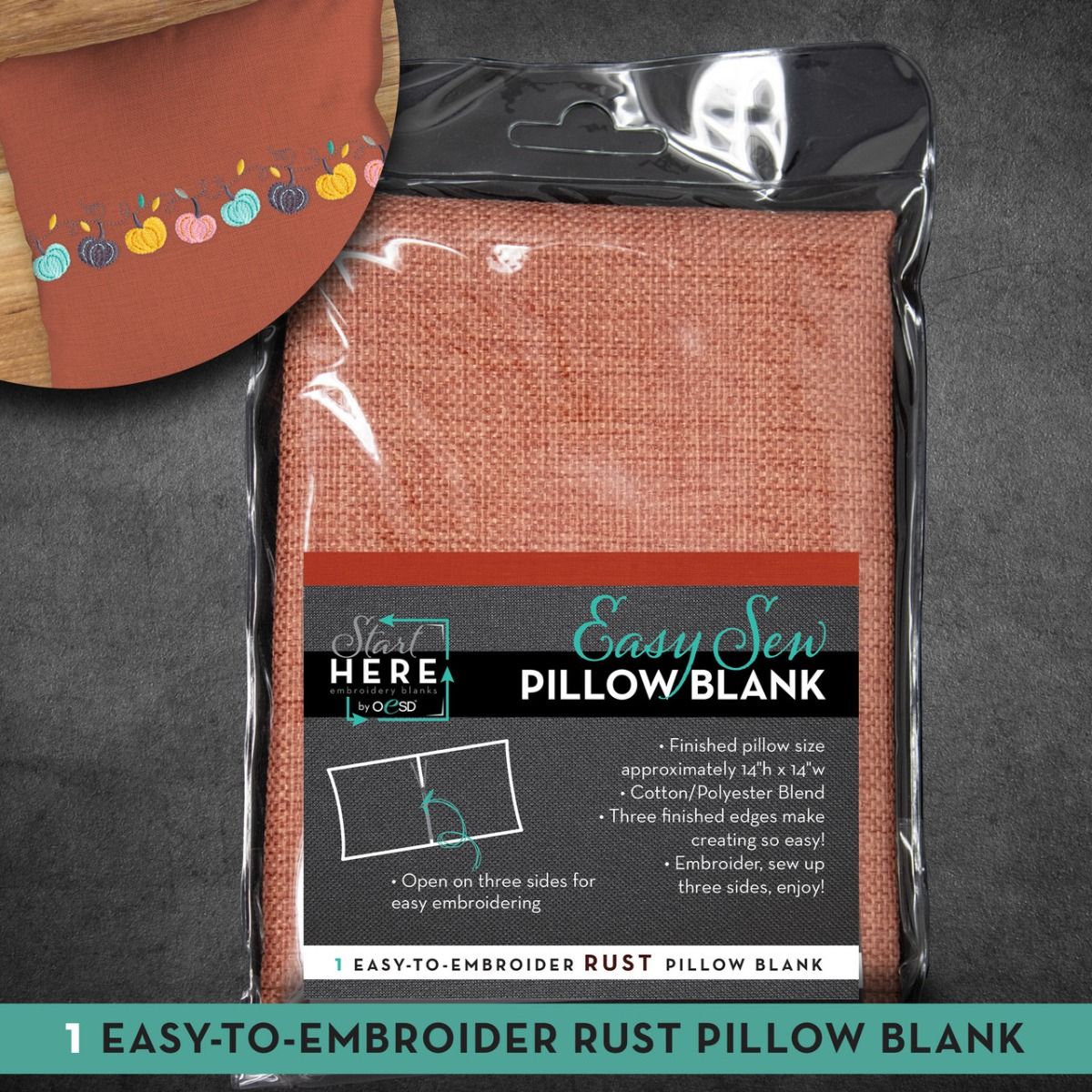 OESD Easy Sew Pillow Blank Rust,OESD Easy Sew Pillow Blank Rust