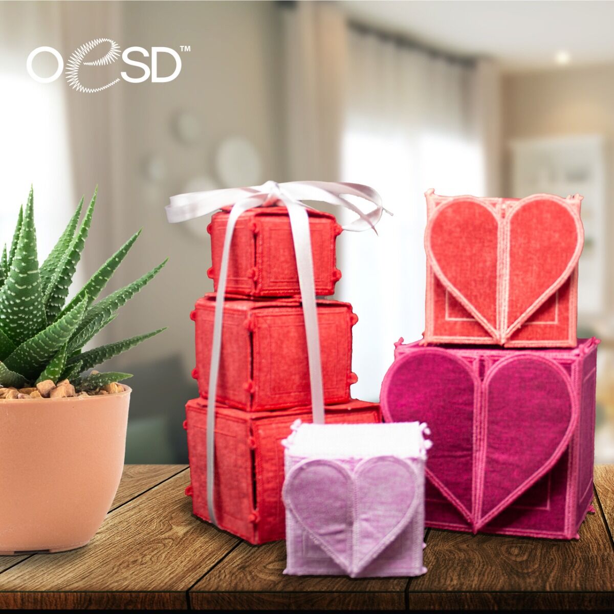 OESD Freestanding Heart Gift Boxes