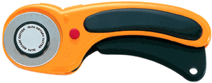 Olfa 45mm Deluxe Handle Rotary Cutter-Blade Closed,Olfa 45mm Deluxe Handle Rotary Cutter-Blade Open
