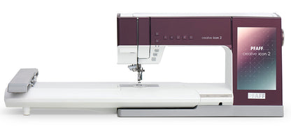 Pfaff Creative Icon 2 Sewing and Embroidery Machine - with FREE Gifts (F100TSXX + 821282096 + 821280096 + 821281096)