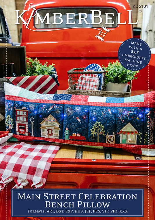 Kimberbell Main Street Celebration Bench Pillow – Machine Embroidery