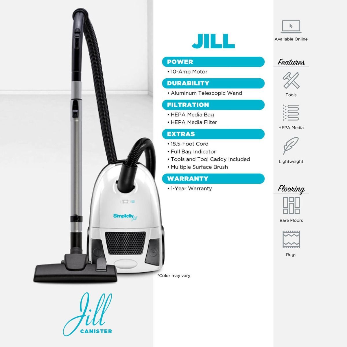 ,,Simplicity Jill Canister Vacuum Included Tools,,Simplicity Jill Canister Vacuum,Simplicity Jill Canister Vacuum