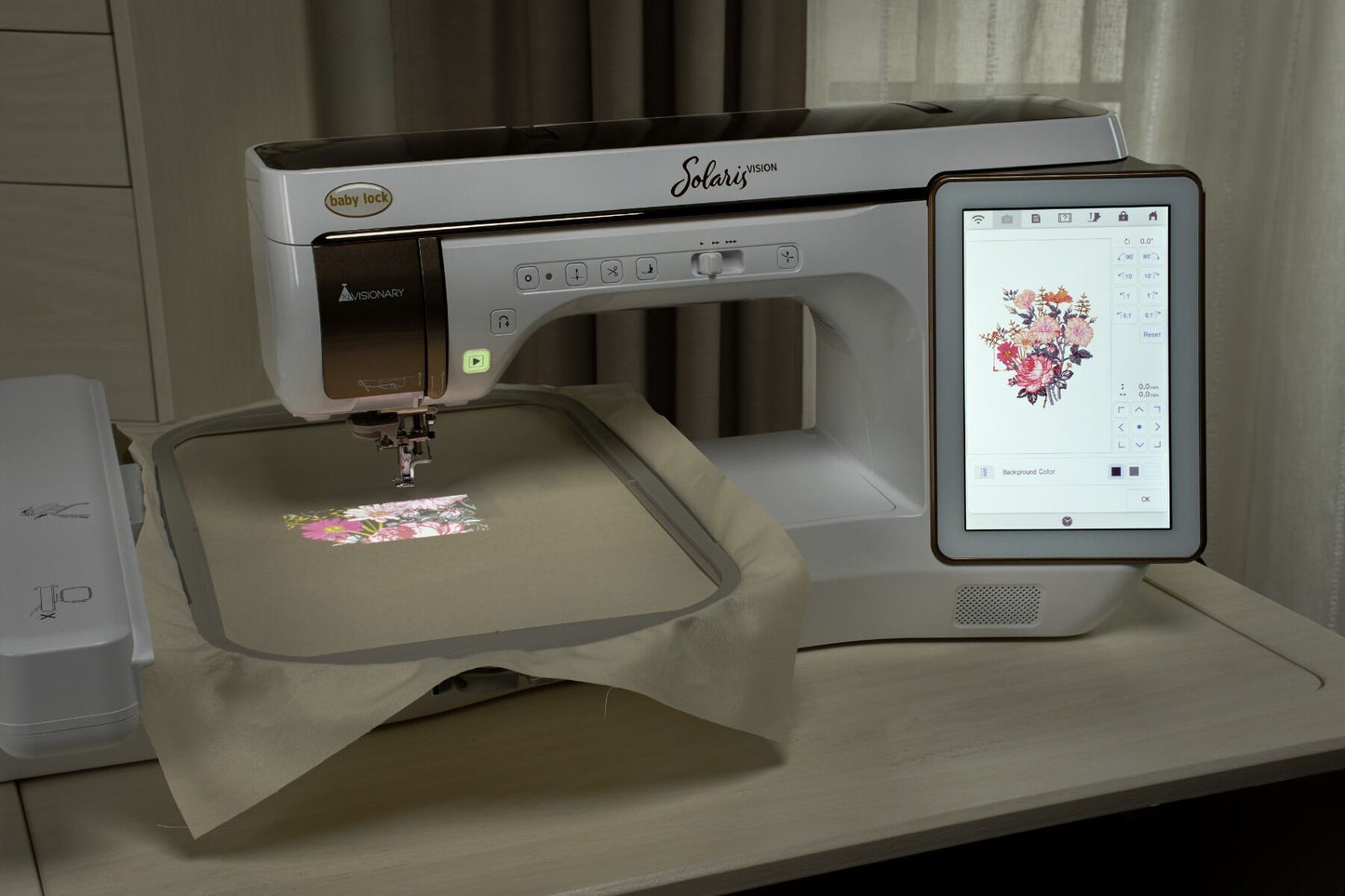 Baby Lock Solaris Vision Sewing, Quilting & Embroidery Machine - with FREE Gifts (BQ3422-BLSA3PO + BLMTXL-BK + BA-LOK60D + ECS11)