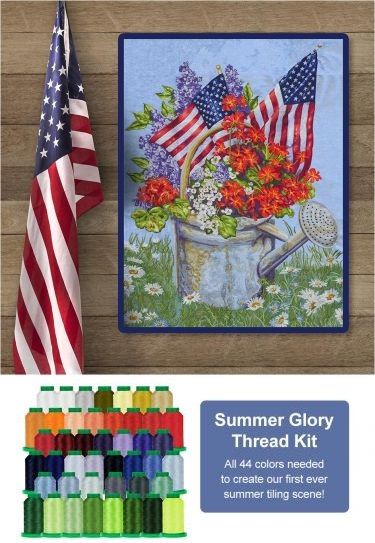 OESD Summer Glory Tiling Scene CD and Thread Kit by Dona Gelsinger (80332CD + IS80332KIT)
