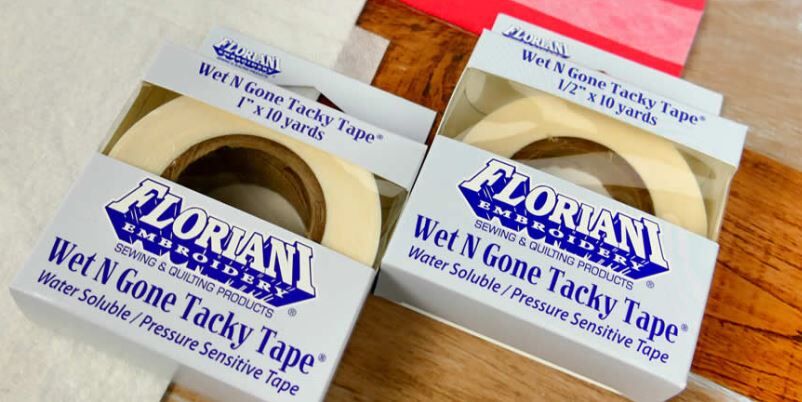 Floriani Wet N Gone Tacky Tape- 1" x 10YD,Floriani Wet N Gone Tacky Tape- 1" x 10YD