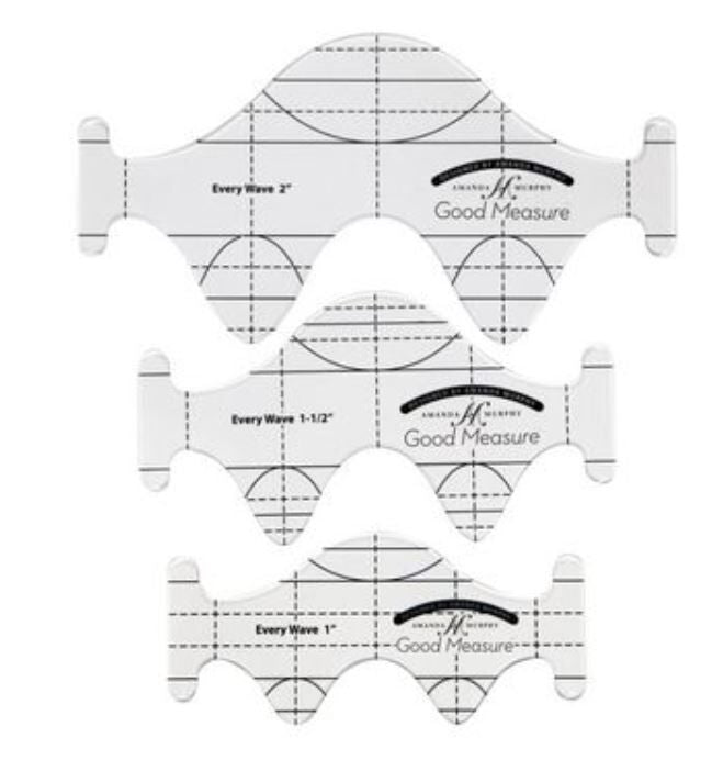 Good Measure Every Wave Low Shank Quilting Ruler Template Set by Amanda Murphy