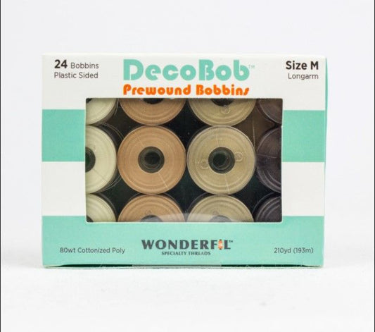 Wonderfil DecoBob Pre-Wound Bobbins Size M Neutral,,,