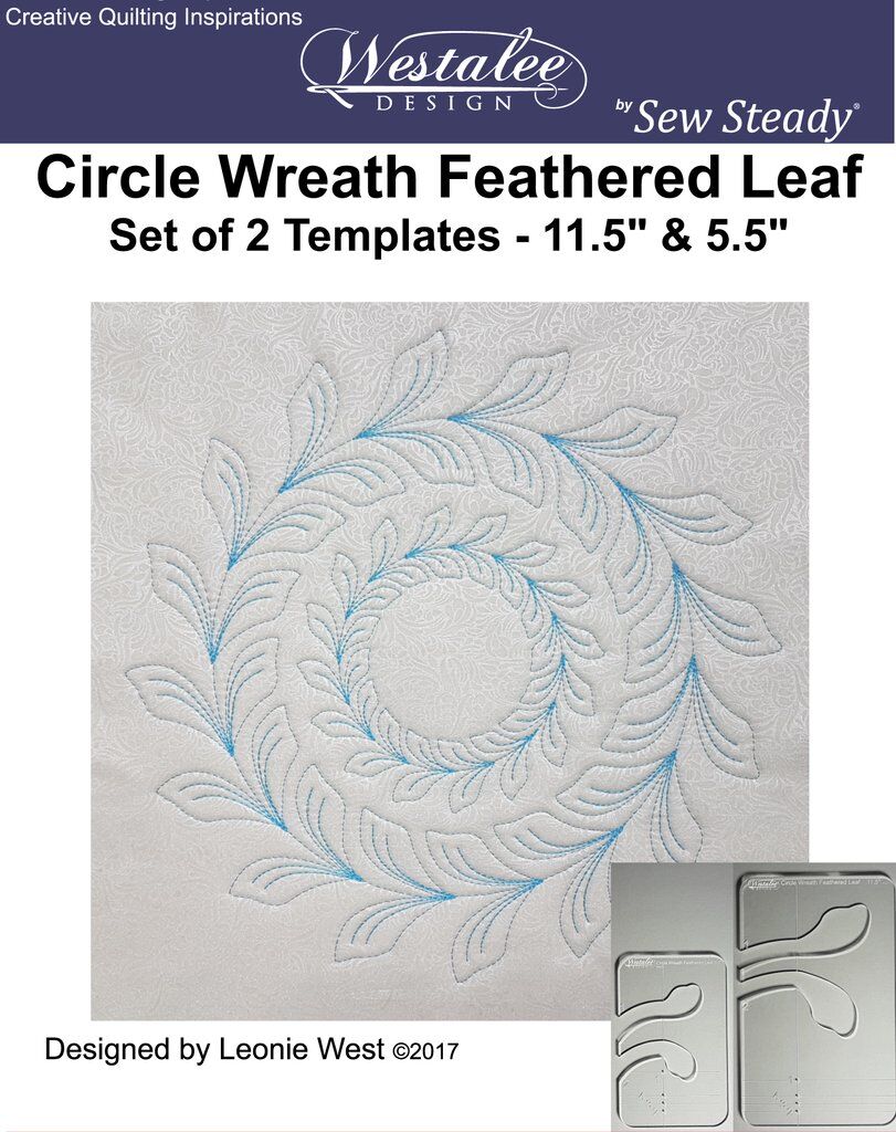 ,Westalee Design Circle Wreath Feathered Leaf Template Set 
